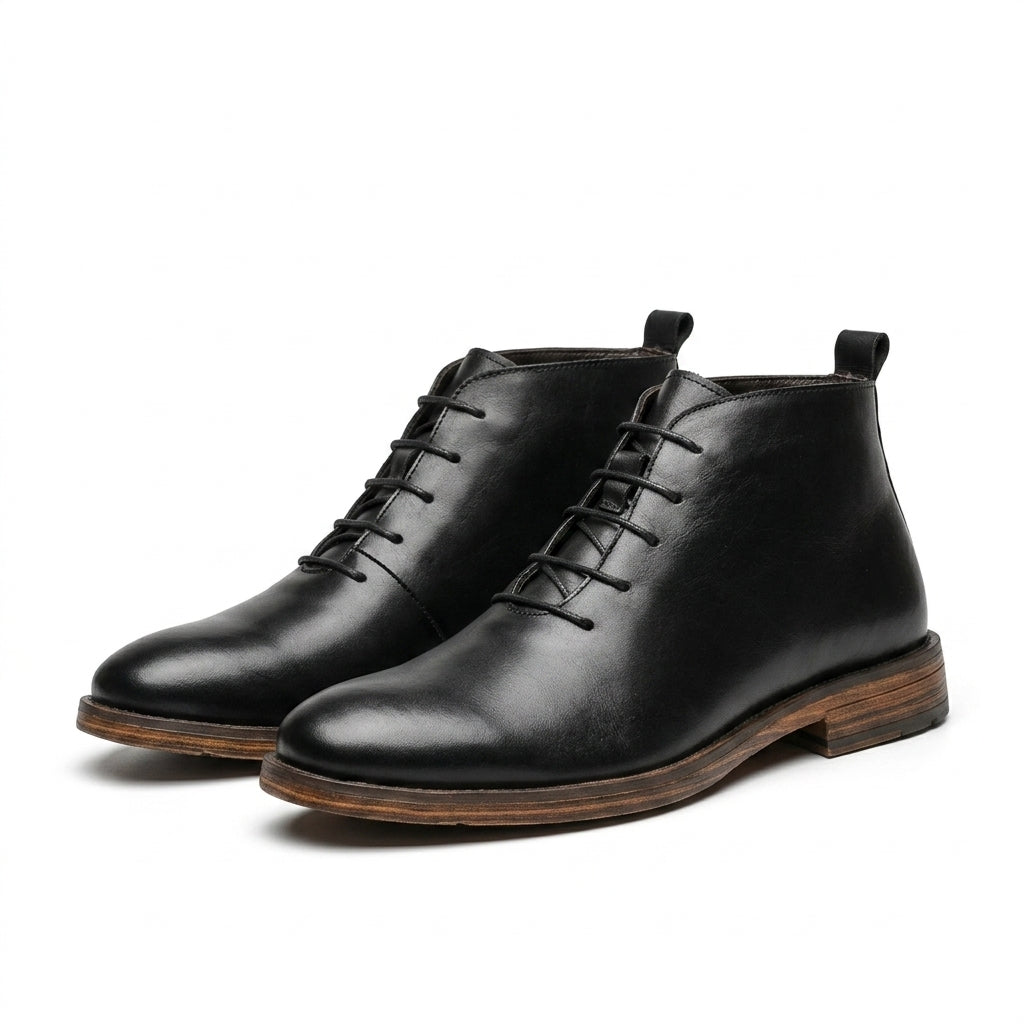 Leander | Timeless Leather Lace-Up Ankle Boots for Men