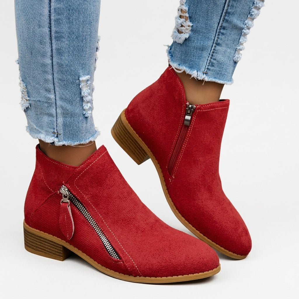 Harper | Casual Zip-Up Heeled Ankle Boots for Women