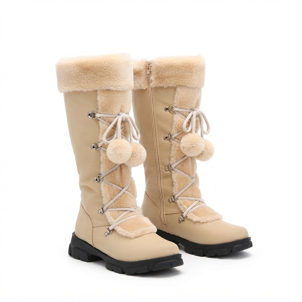 Isla | Warm Lace-Up Mid Calf Snow Boots for Women