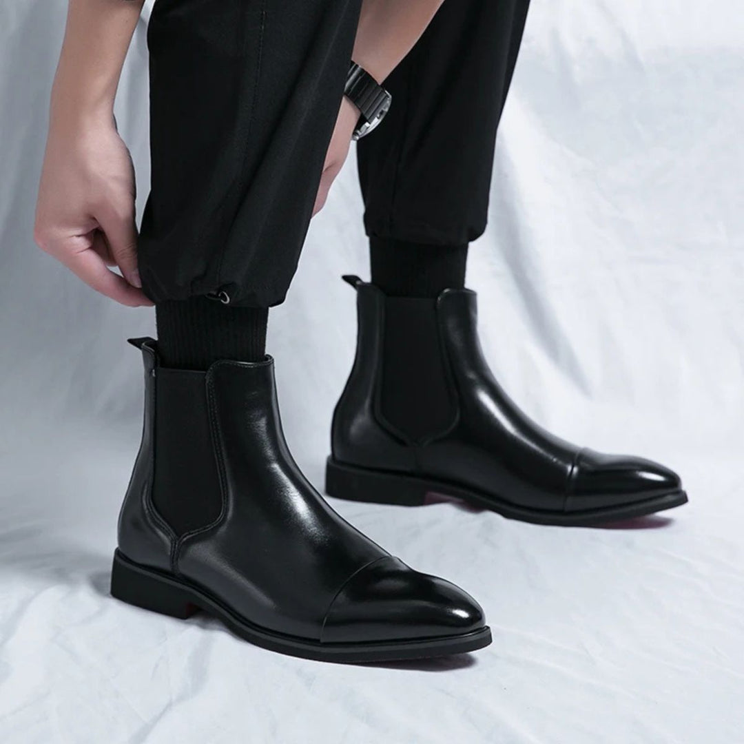 Carlisle | Sleek Cap Toe Chelsea Ankle Boots