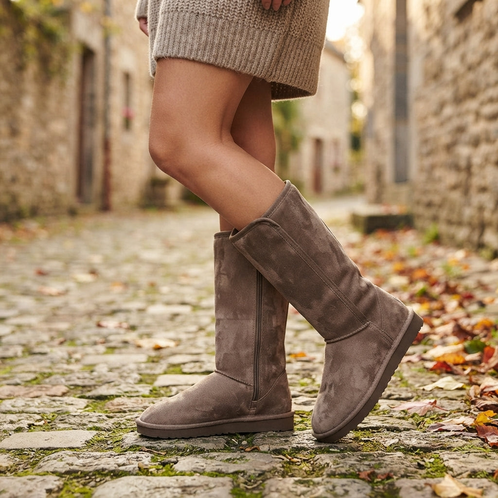 Freya | Cozy Suede Mid Calf Snow Boots for Women