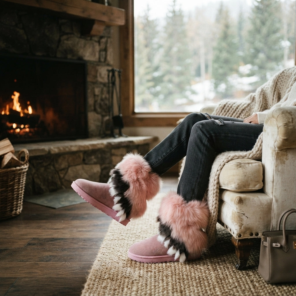 Octavia | Bold Faux Fur Winter Ankle Boots for Women