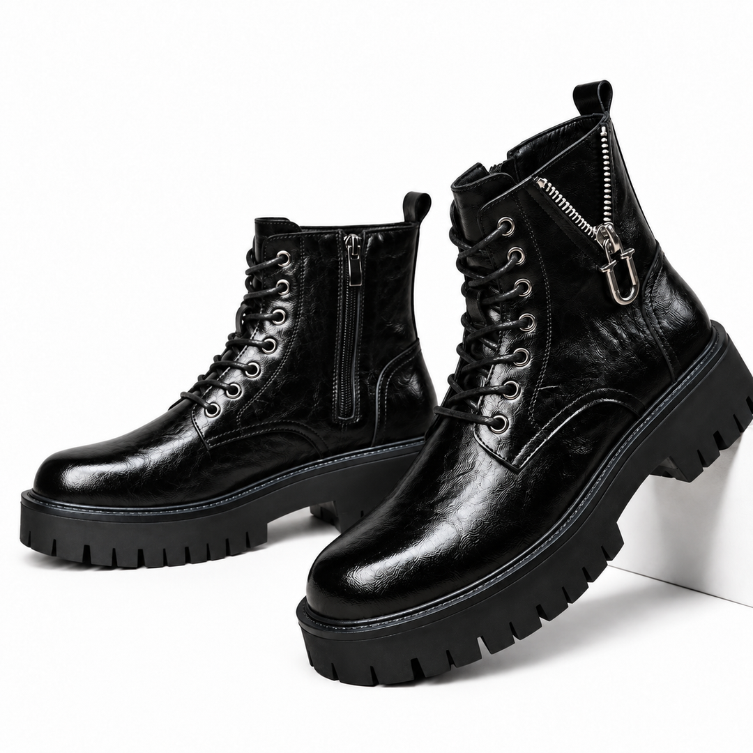 Callan | Bold Chunky Leather Combat Boots for Men