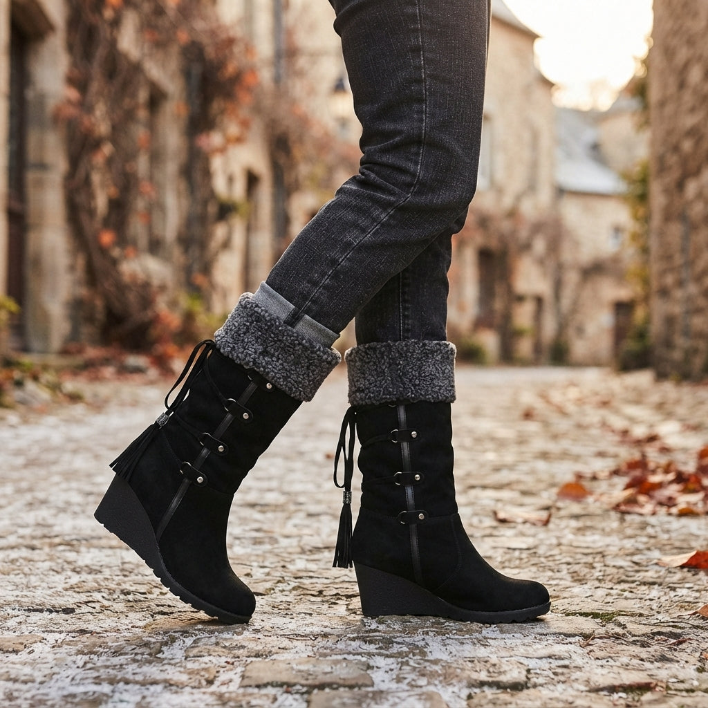 Rosamund | Stylish Platform Wedge Knee High Boots for Women