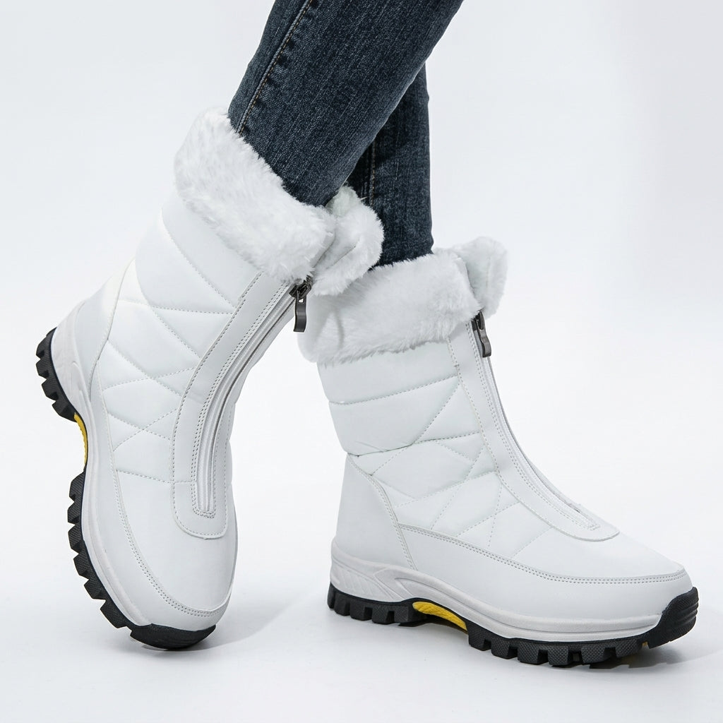 Freya | Durable Faux Fur Trim Snow Boots for Women