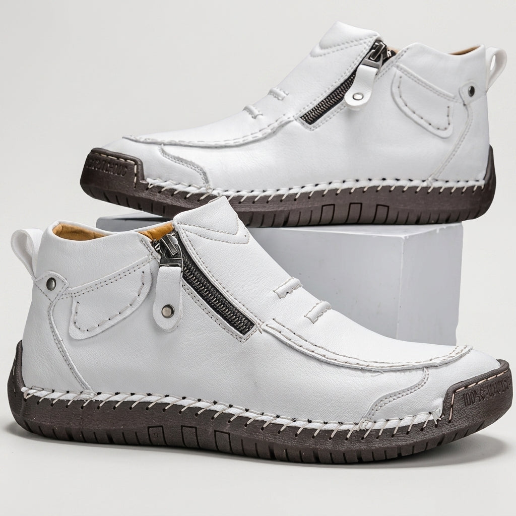 Reid | Relaxed Hand-Stitched Leather Ankle Boots for Men