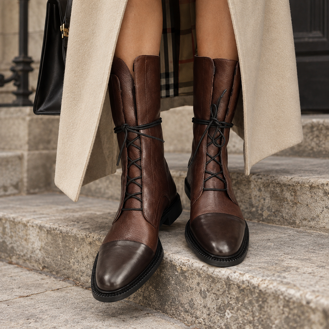 Seraphina | Timeless Lace-Up Cap Toe Combat Boots