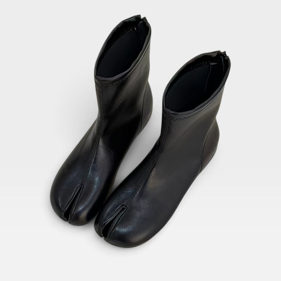 Cosima | Modern Split-Toe Flat Ankle Boots