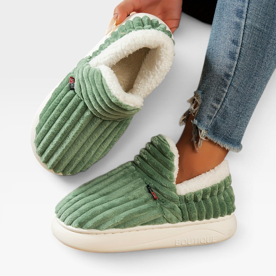 Millicent | Cozy Fleece-Lined Corduroy Slipper Boots Women
