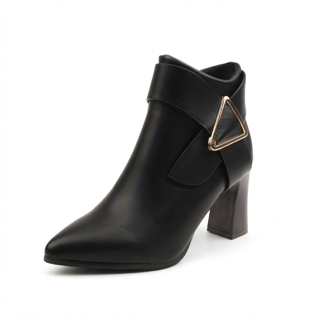 Rosamund | Refined Pointed Toe Heeled Ankle Boots for Women