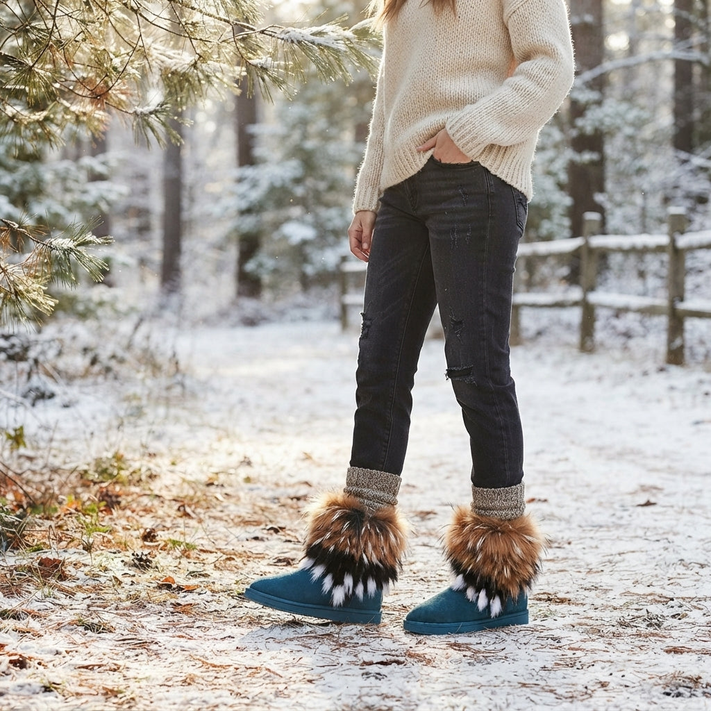 Octavia | Bold Faux Fur Winter Ankle Boots for Women