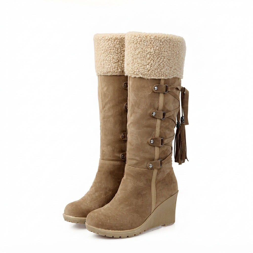 Rosamund | Stylish Platform Wedge Knee High Boots for Women