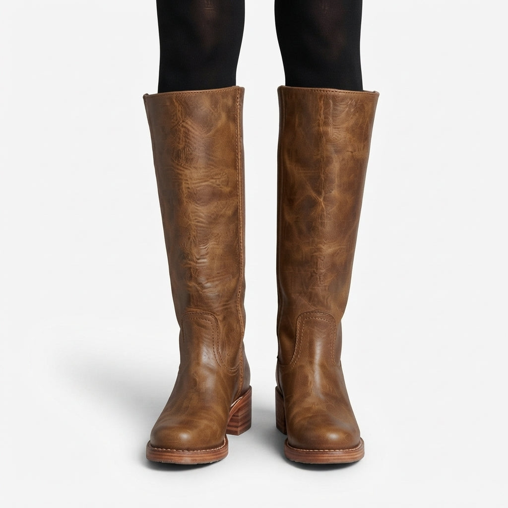 Beatrice | Classic Block Heel Knee High Riding Boots