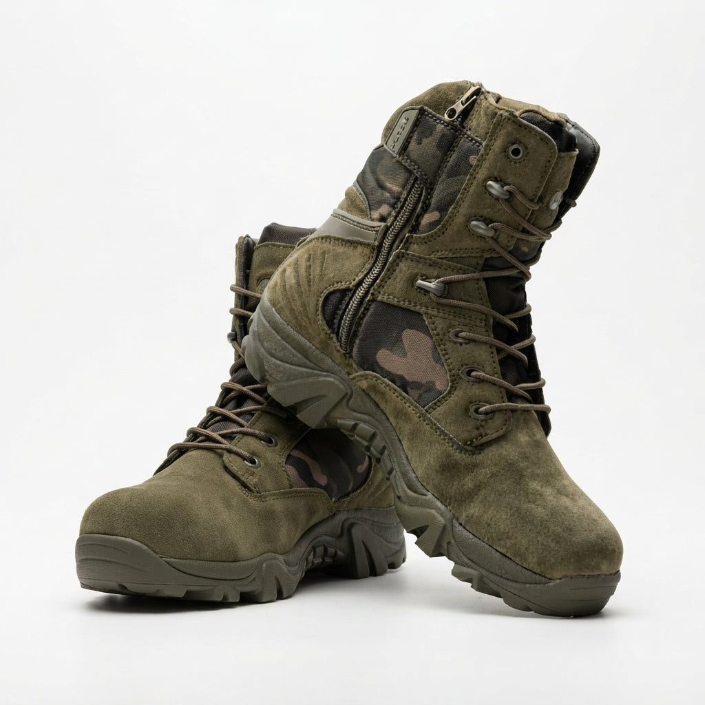 Axel | Practical Suede Lace-Up Combat Boots for Men