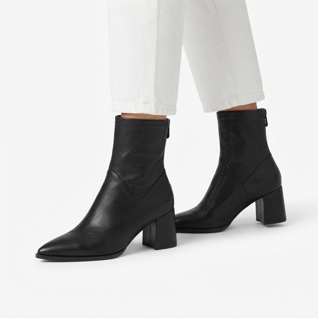 Beatrix | Timeless Pointed Toe Block Heel Ankle Boots for Women