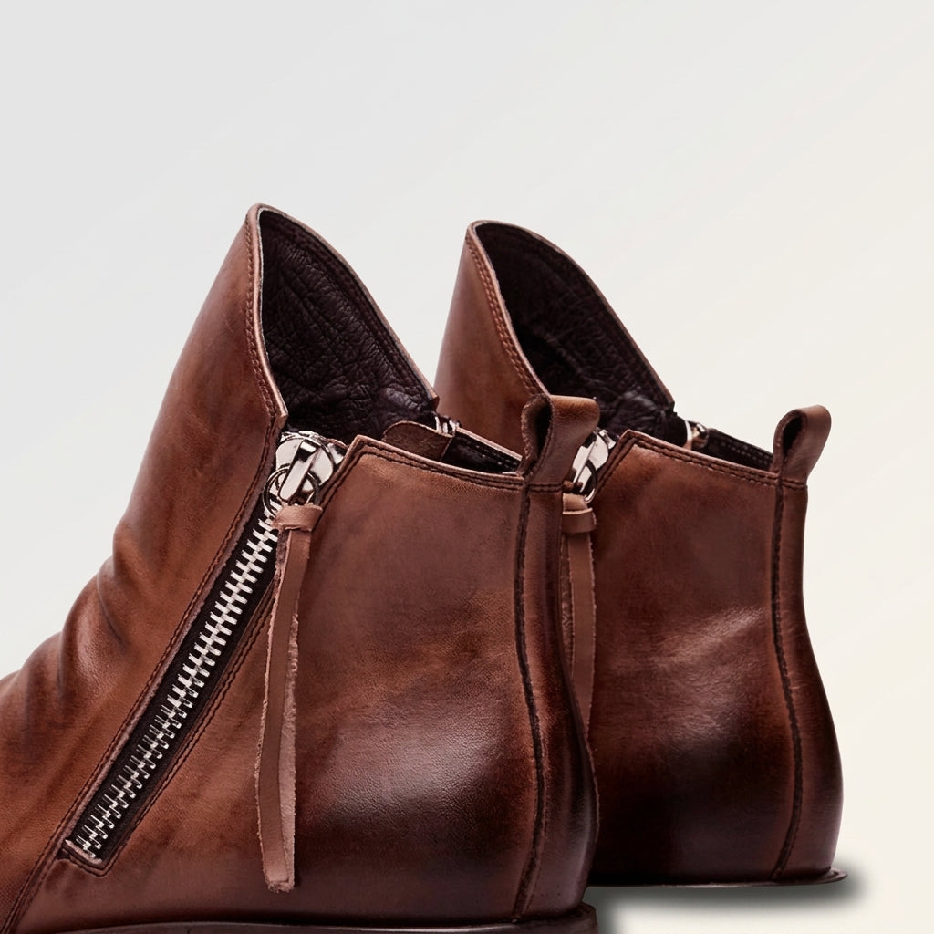Lorenzo | Relaxed Slouch Leather Ankle Boots for Men
