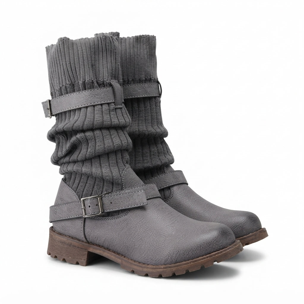 Isla | Cozy Slouch Knit Sock Winter Boots for Women