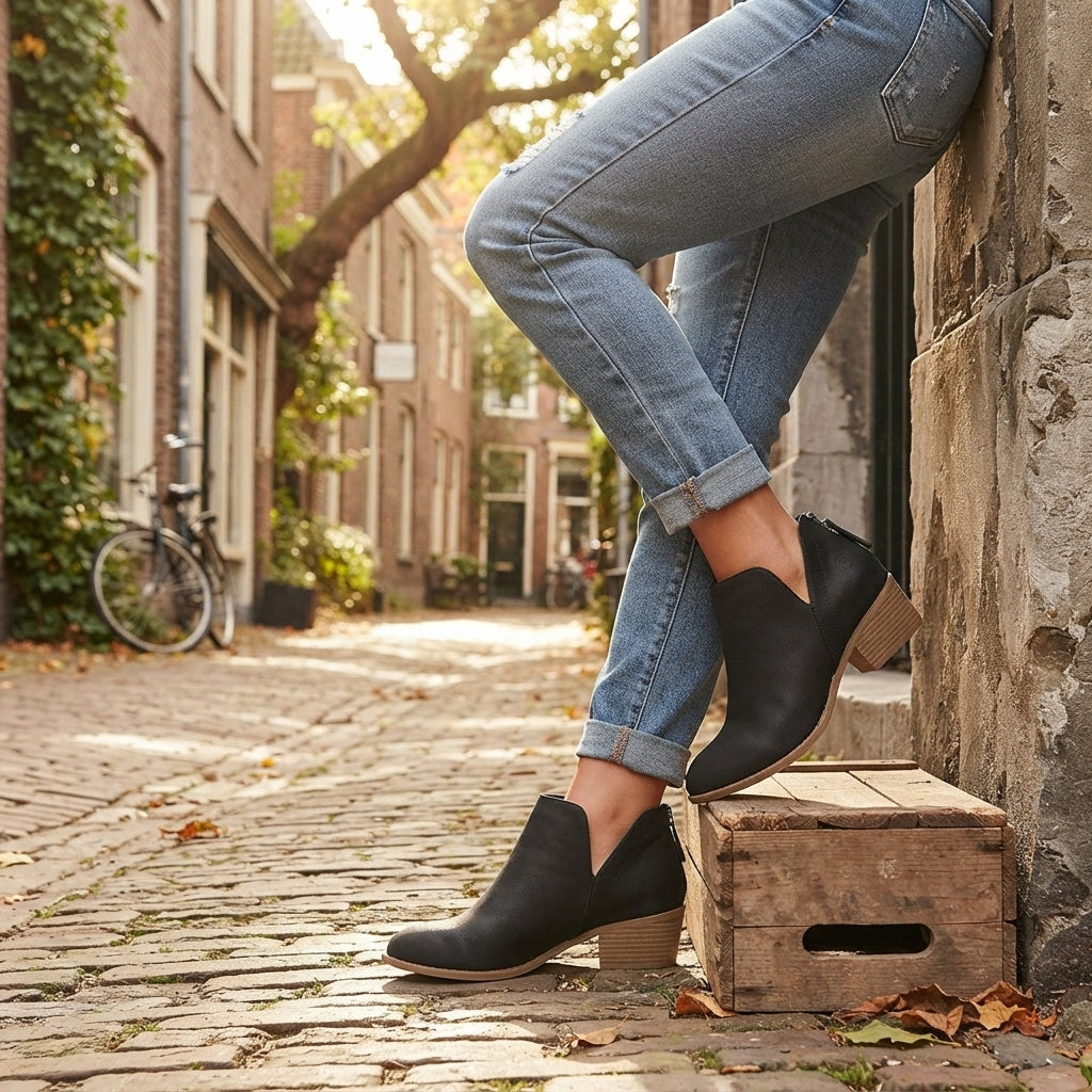 Elise | Casual Pointed Toe Heeled Ankle Boots for Women