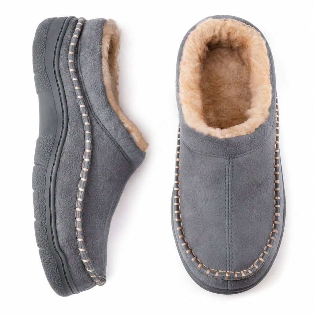Oliver | Cozy Wide Fit Suede Moccasin Slippers for Men