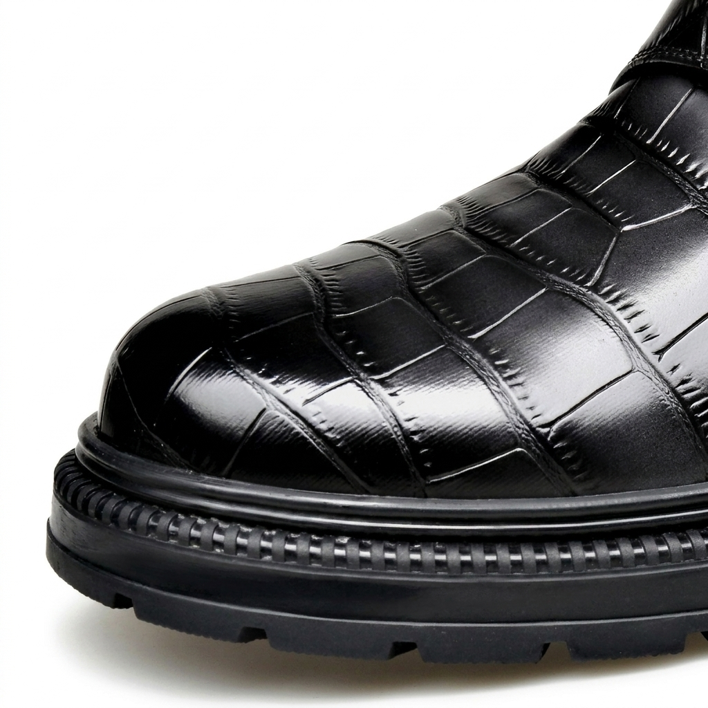 Axel | Modern Croc-Embossed Ankle Boots for Men