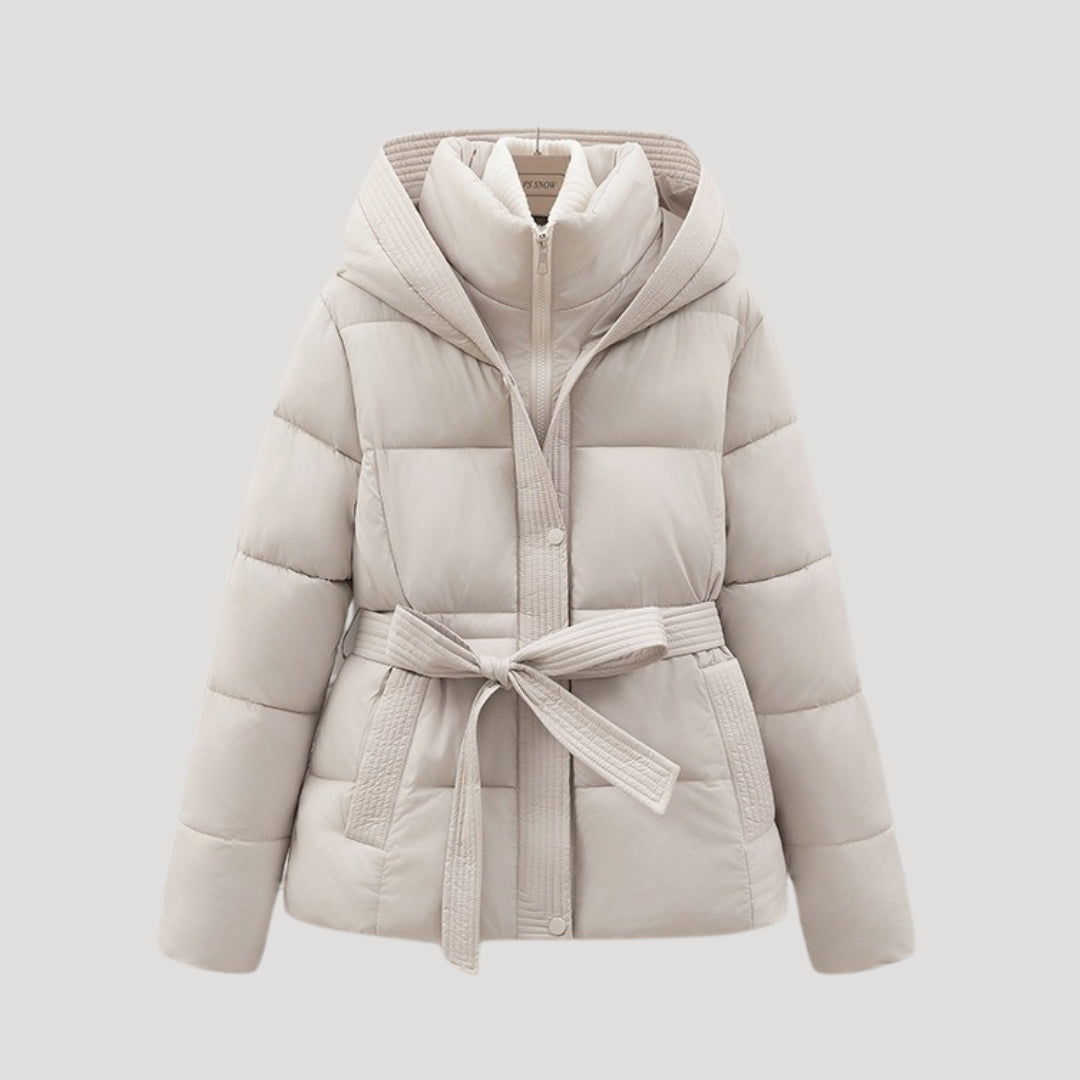 Eleanora | Warm Belted Hooded Puffer Jacket