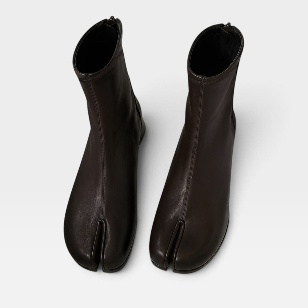 Cosima | Modern Split-Toe Flat Ankle Boots