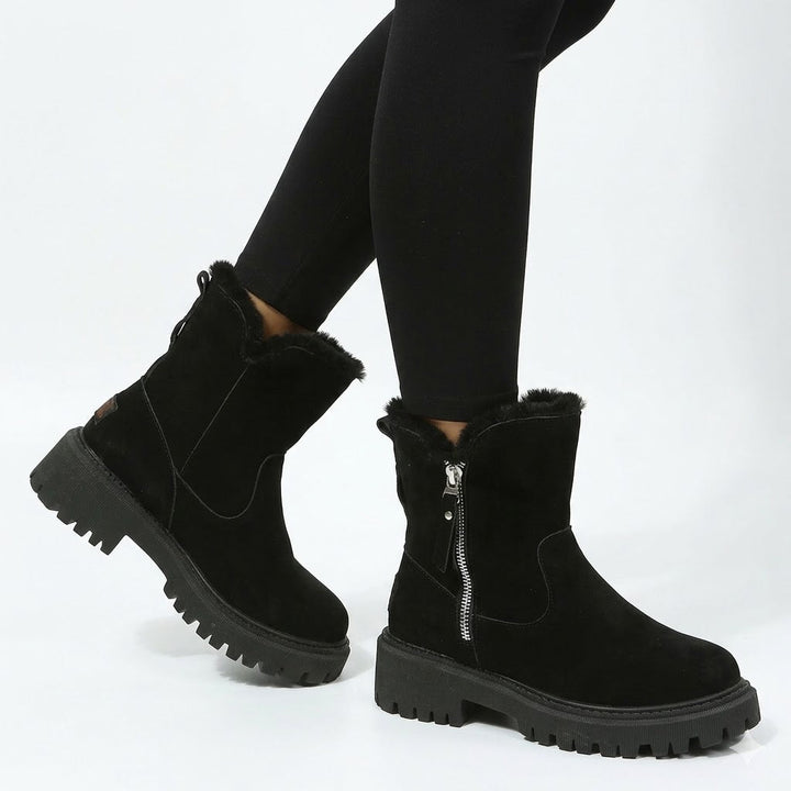 Celestine | Luxurious Faux-Fur Ankle Boots Women Suede-Look