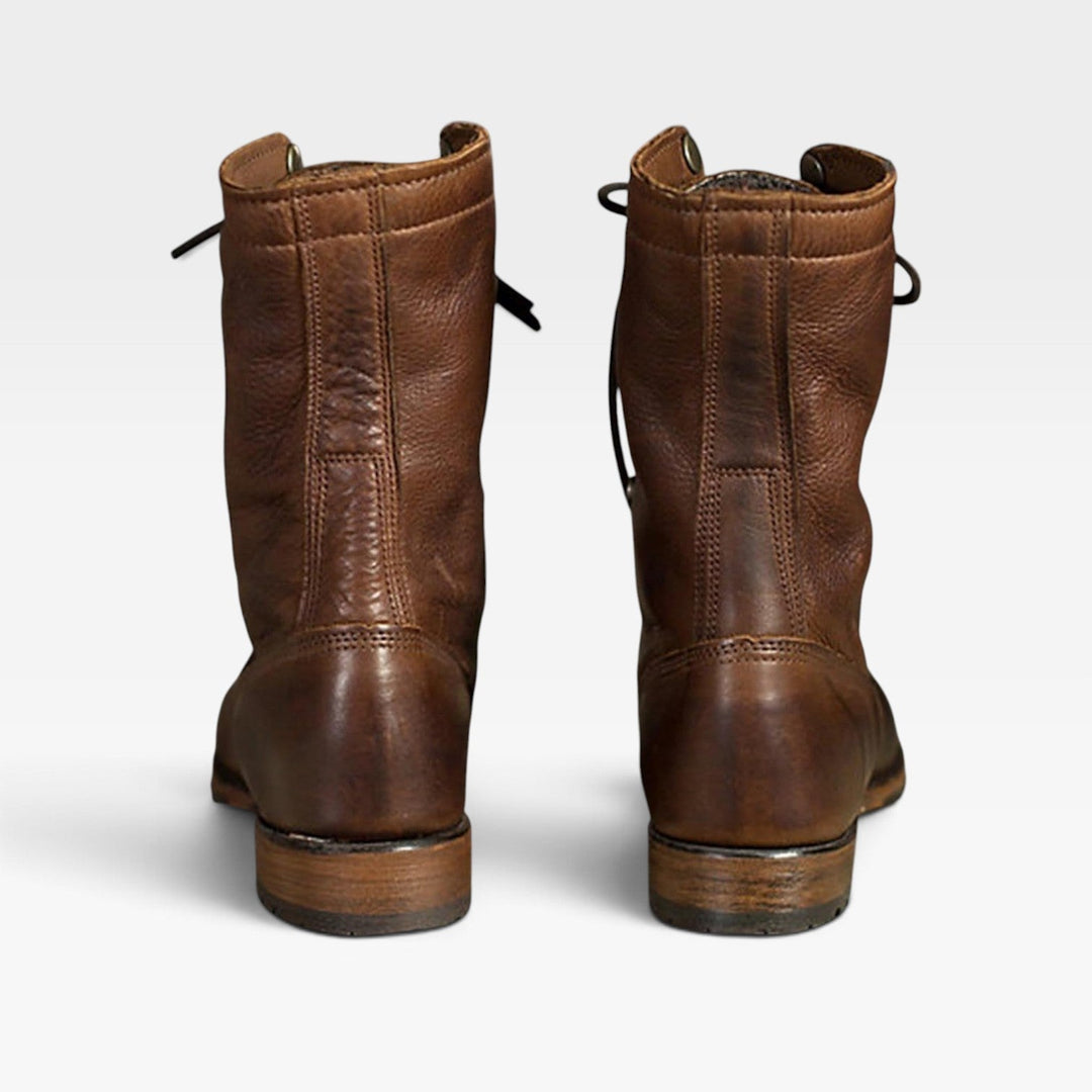 Hermione | Rugged Leather Lace-Up Combat Boots Women