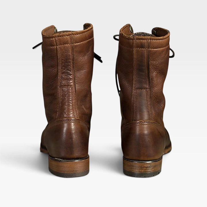 Hermione | Rugged Leather Lace-Up Combat Boots Women
