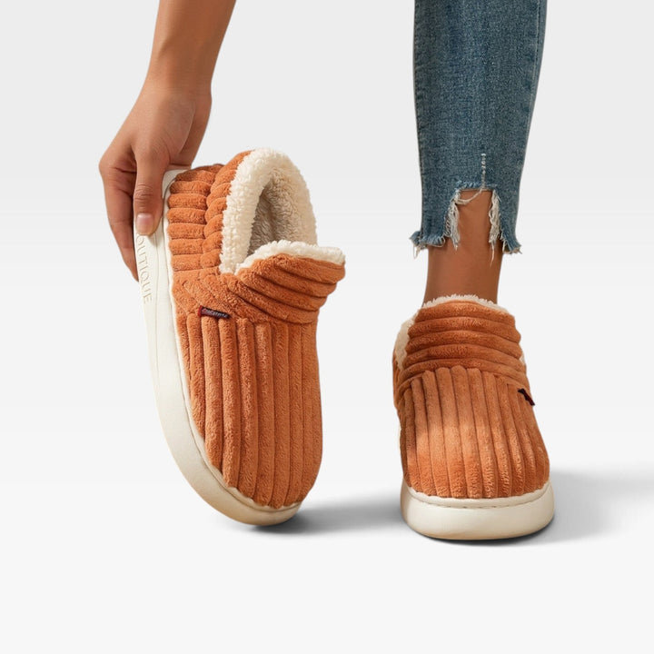 Millicent | Cozy Fleece-Lined Corduroy Slipper Boots Women