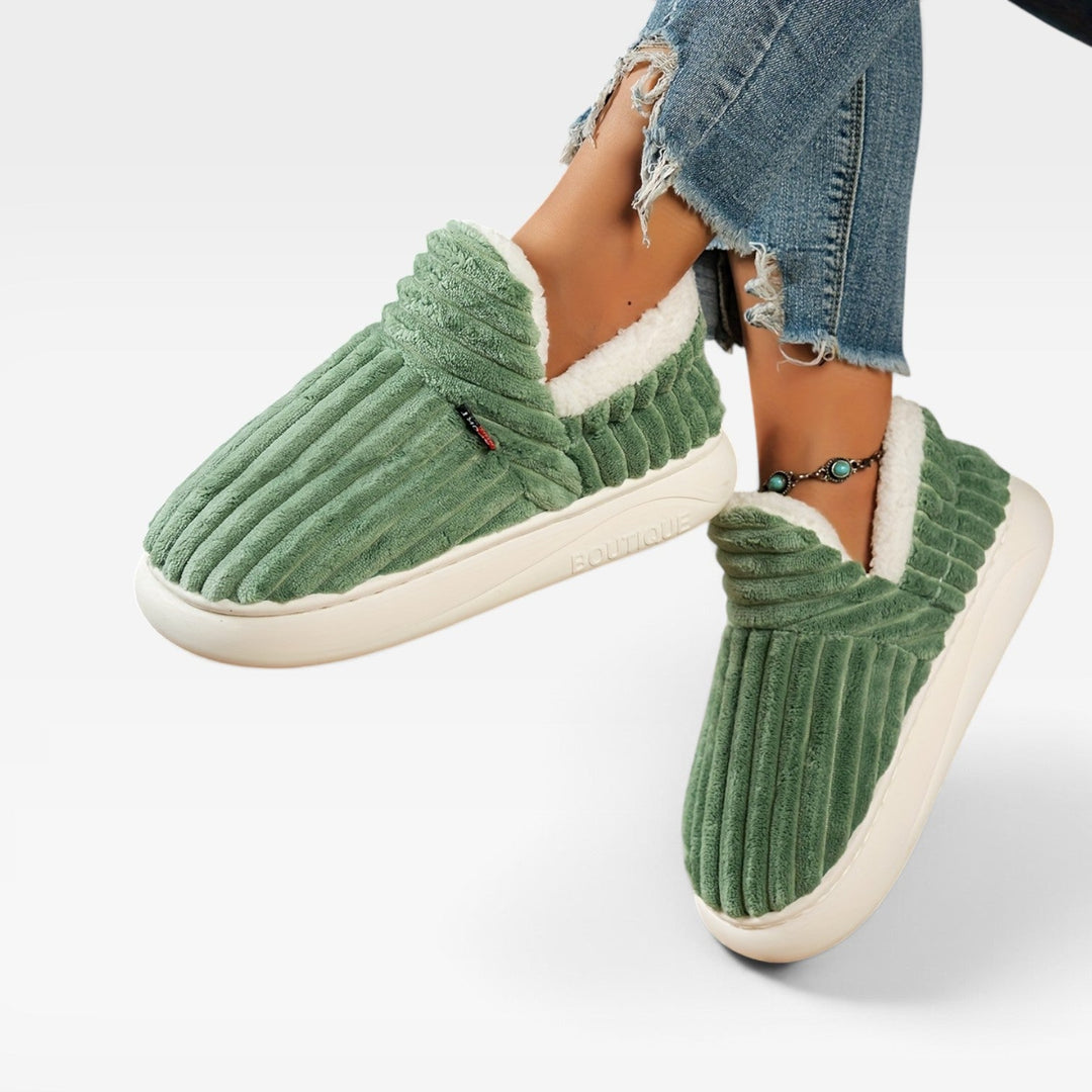 Millicent | Cozy Fleece-Lined Corduroy Slipper Boots Women