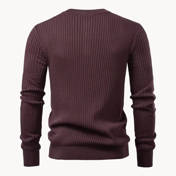 Nico | Fitted Round-Neck Jumper with Button Closure for Men