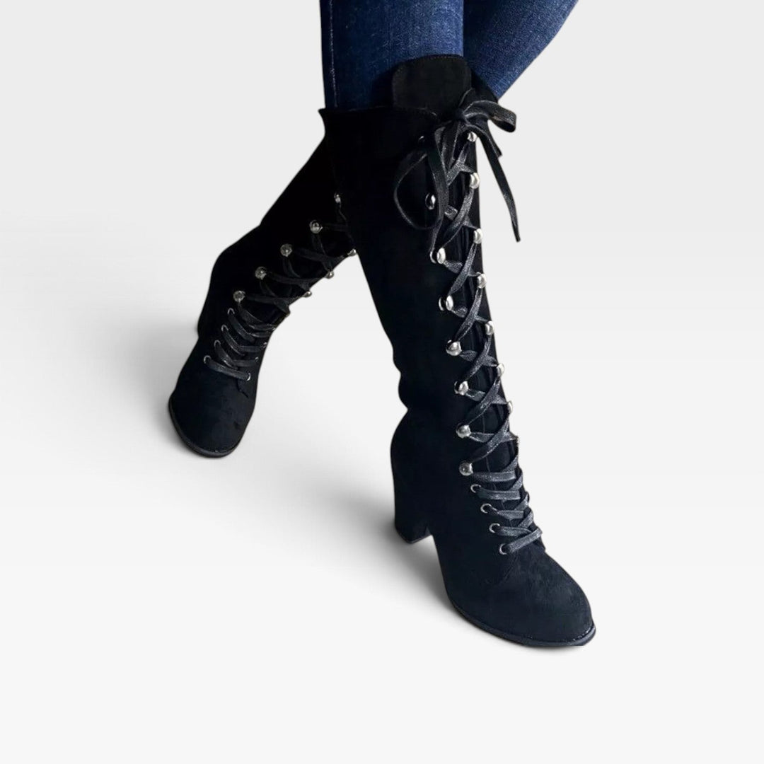 Perpetua | Versatile Lace-Up Block Heel Ankle Boots Women