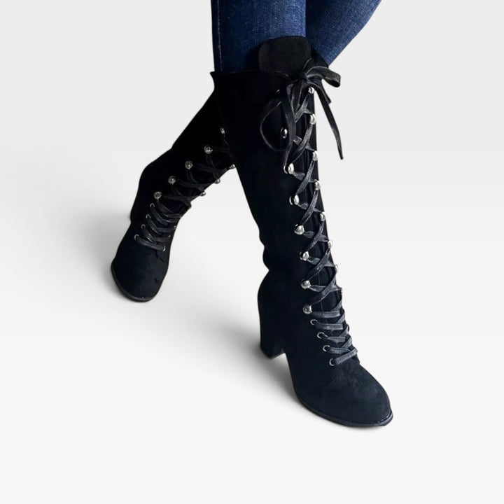 Perpetua | Versatile Lace-Up Block Heel Ankle Boots Women