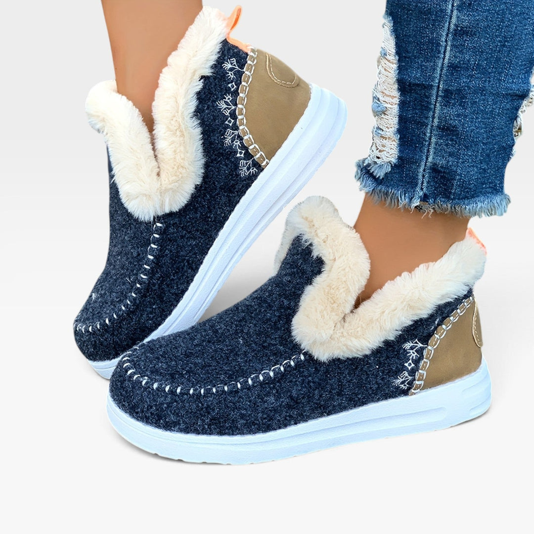 Clarissa | Plush Wool Felt Winter Ankle Boots Women