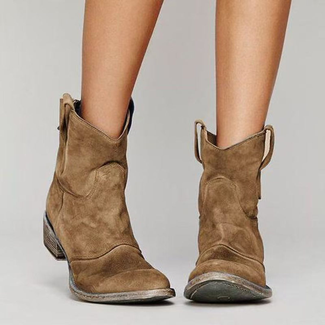 Jocosa | Relaxed Western Suede Ankle Boots