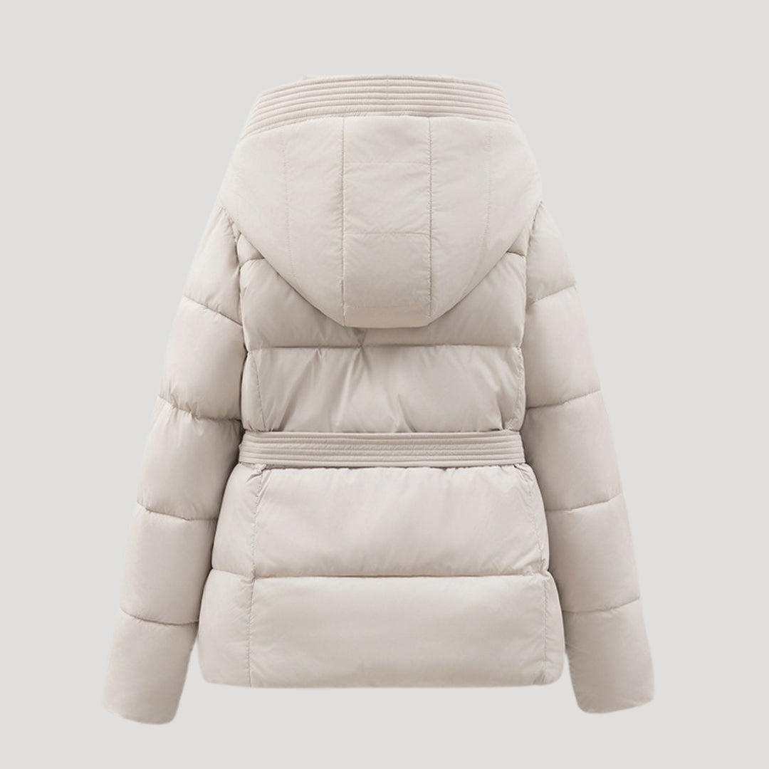 Eleanora | Warm Belted Hooded Puffer Jacket