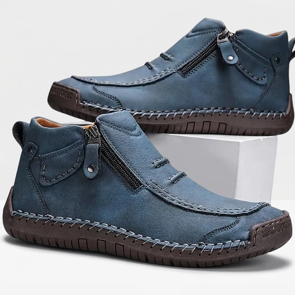Reid | Relaxed Hand-Stitched Leather Ankle Boots for Men