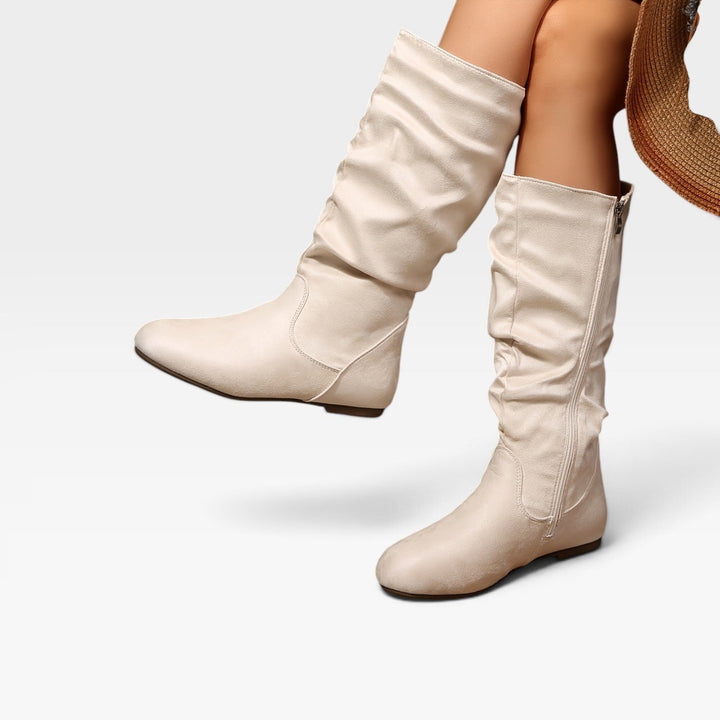 Zinnia | Effortless Slouchy Wide Fit Knee High Boots Women