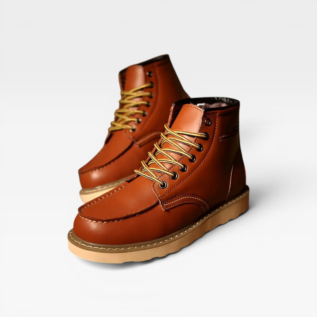 Archer | Sturdy Moc Toe Leather Mens Boots