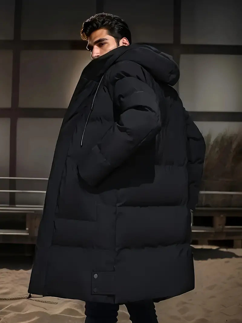Warrick | Premium Long Hooded Puffer Jacket for Men