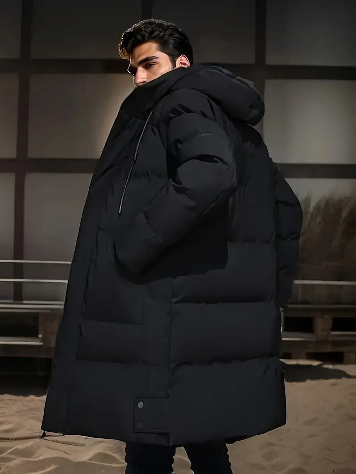Warrick | Premium Long Hooded Puffer Jacket for Men
