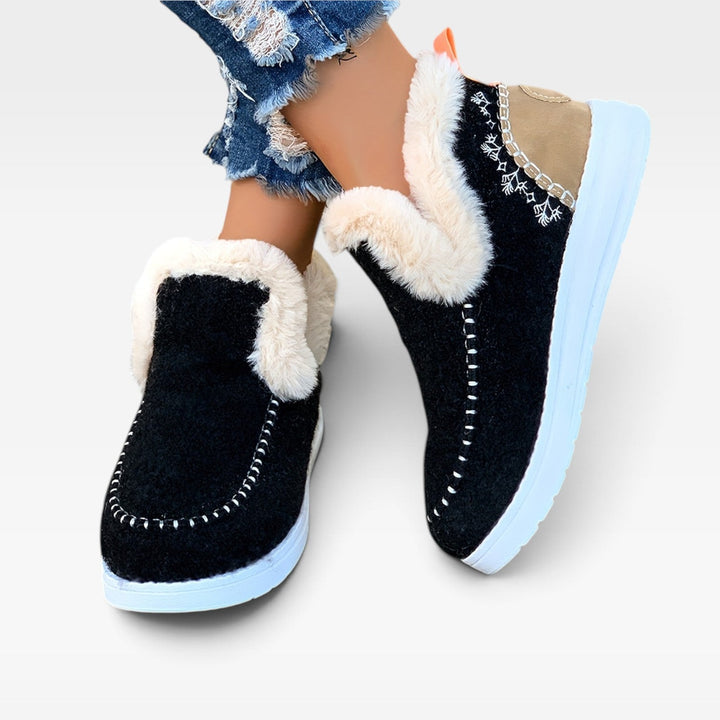 Clarissa | Plush Wool Felt Winter Ankle Boots Women