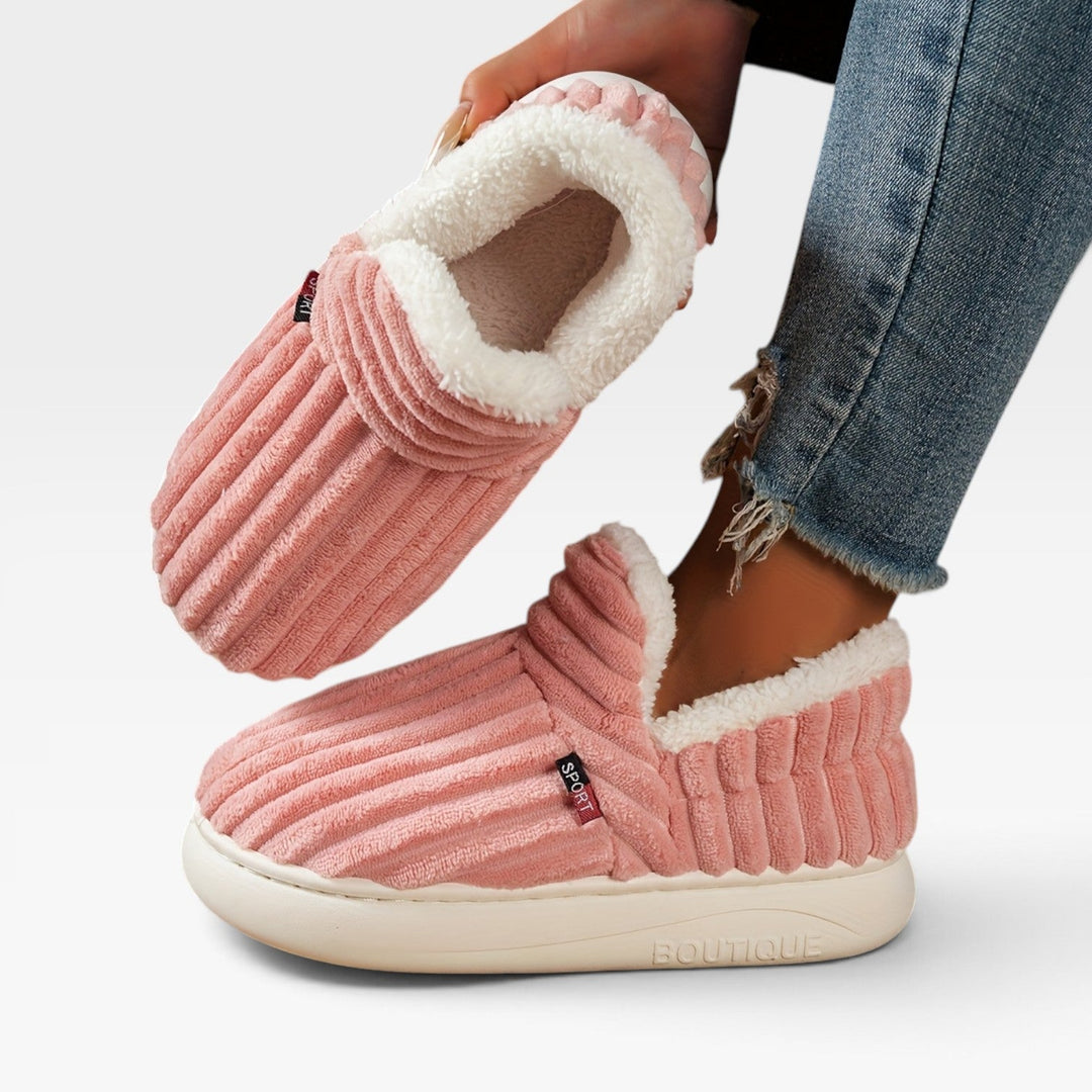 Millicent | Cozy Fleece-Lined Corduroy Slipper Boots Women