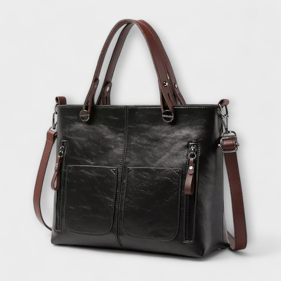 Lora | Classic Leather Tote Bag for Women