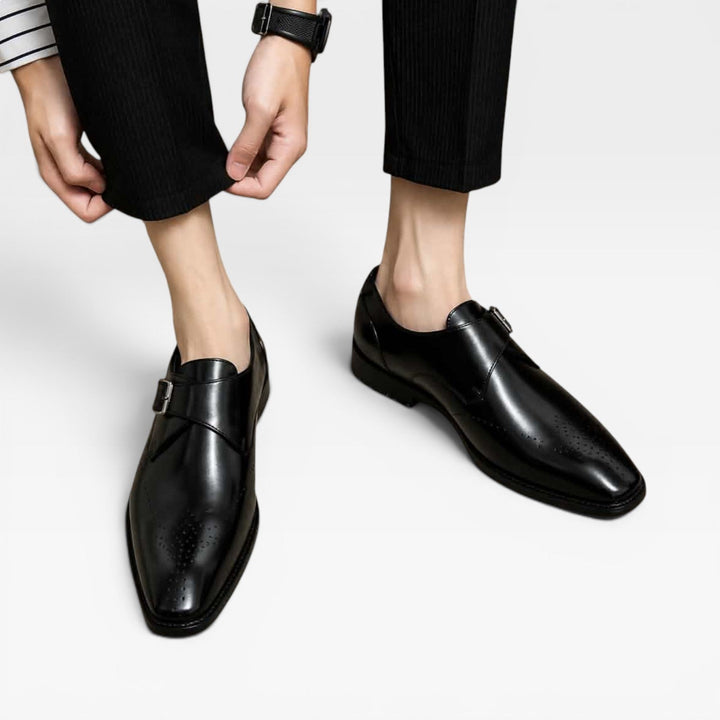 Chatham | Polished Leather Monk Strap Shoes