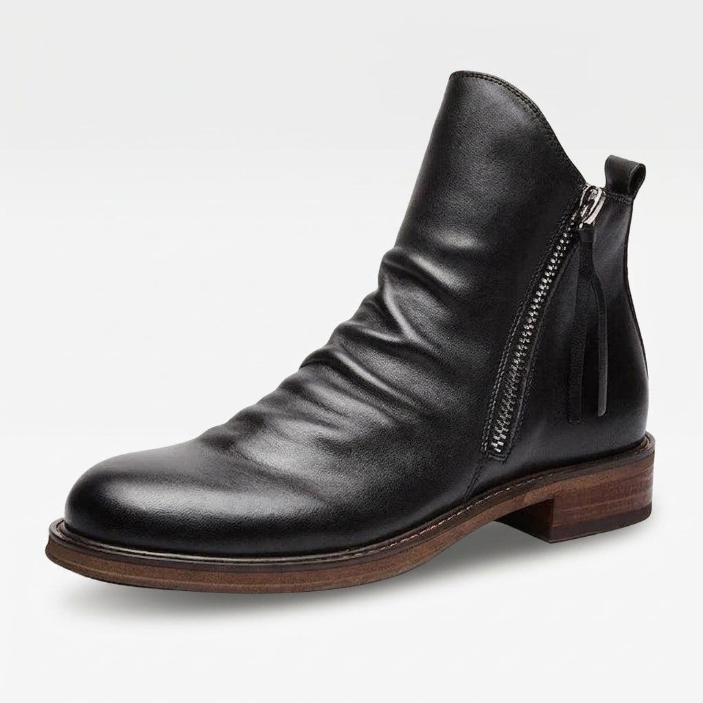 Lorenzo | Relaxed Slouch Leather Ankle Boots for Men