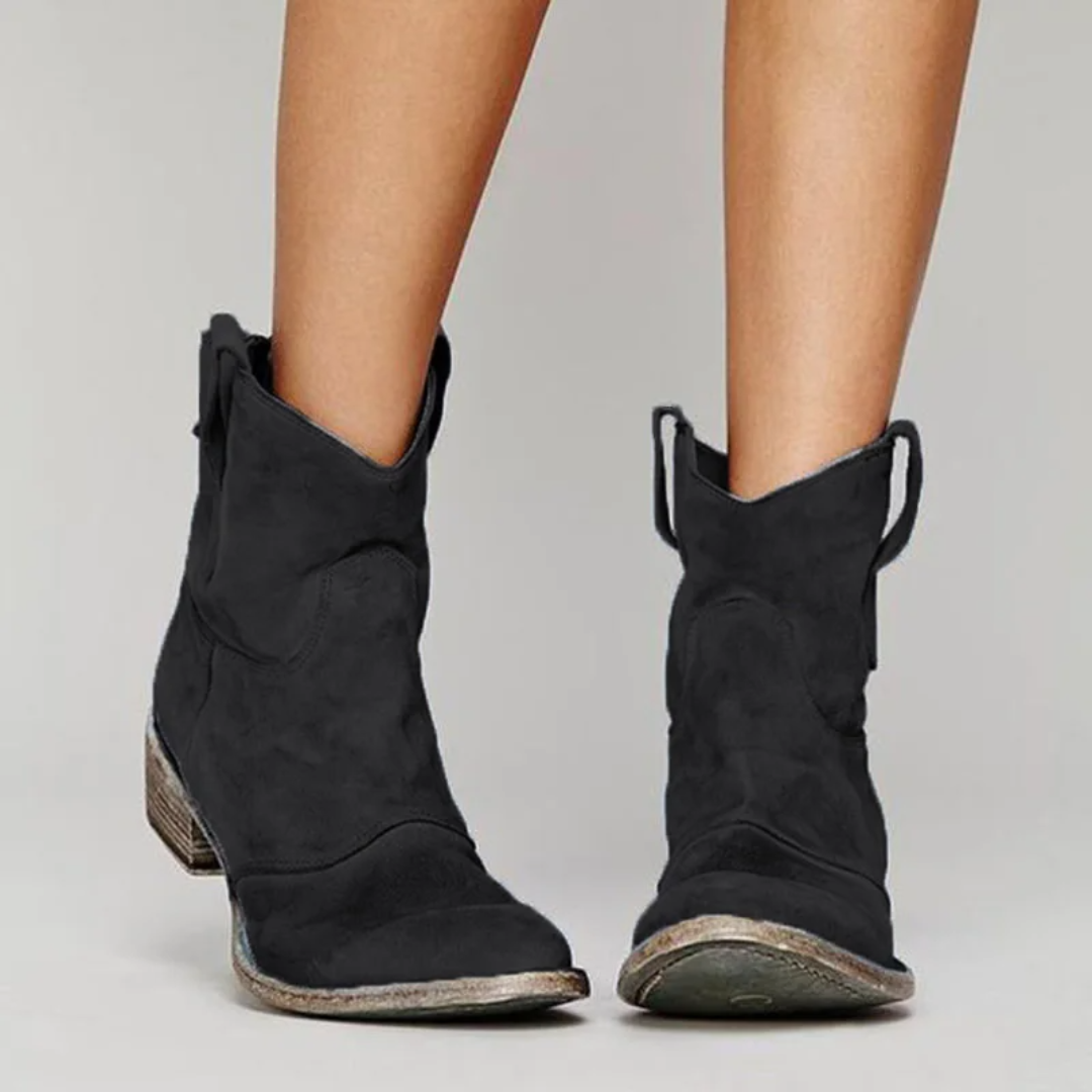 Jocosa | Relaxed Western Suede Ankle Boots