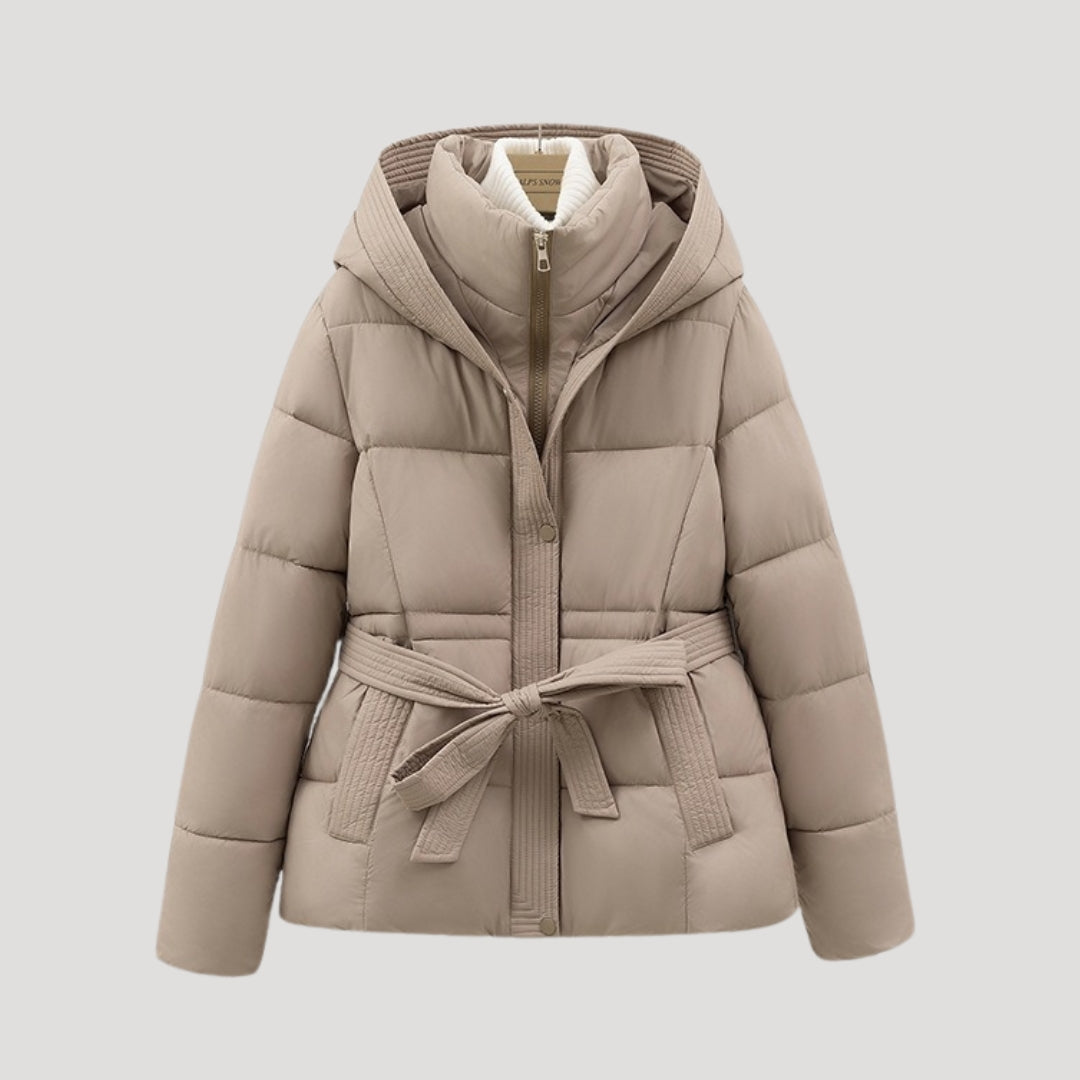 Eleanora | Warm Belted Hooded Puffer Jacket