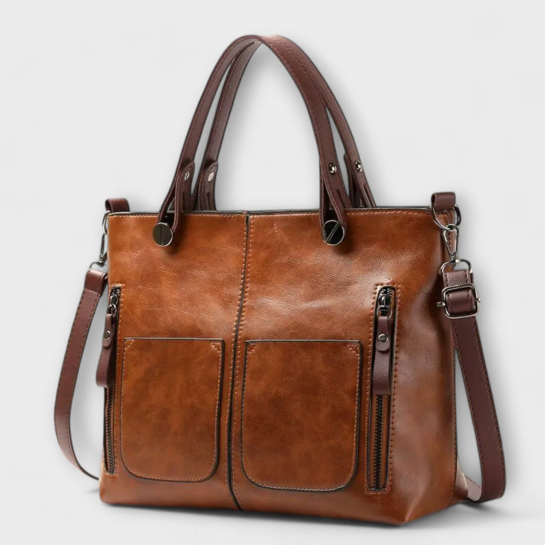 Lora | Classic Leather Tote Bag for Women